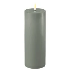 Salvie Green LED Candle 7.5 X 20cm