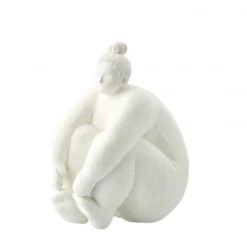 Serafina Sitting Female Figurine - White