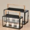 Set Of 2 Black Rectangle Lanterns -Home Decor Store set of 2 black rectangle lanterns p1552 2906 image