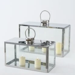 Set Of 2 Rectable Indoor Lanterns