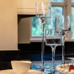 Set Of 3 Clear Glass Candle Votives -Home Decor Store set of 3 clear glass candle votives p1621 103103 image