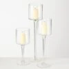 Set Of 3 Clear Glass Candle Votives