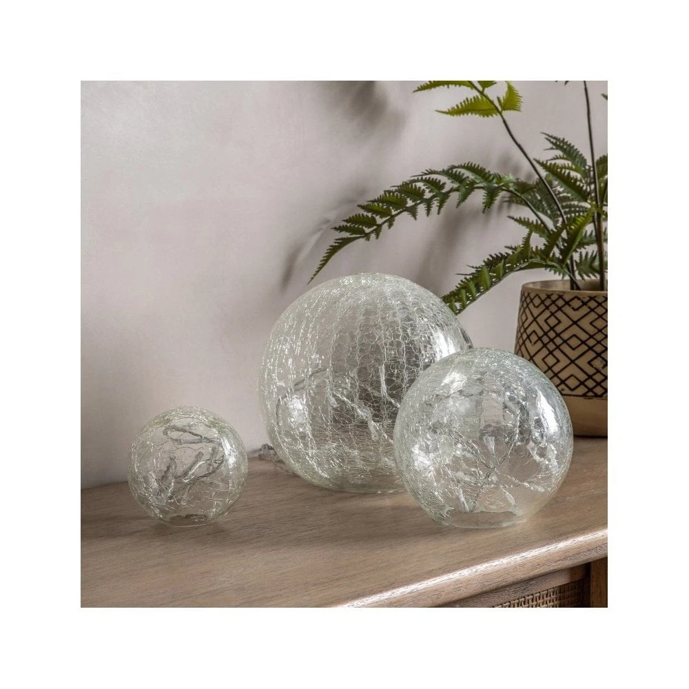 Set Of 3 Crackle Balls - Clear 4 Set Of 3 Crackle Balls - Clear - Image 2