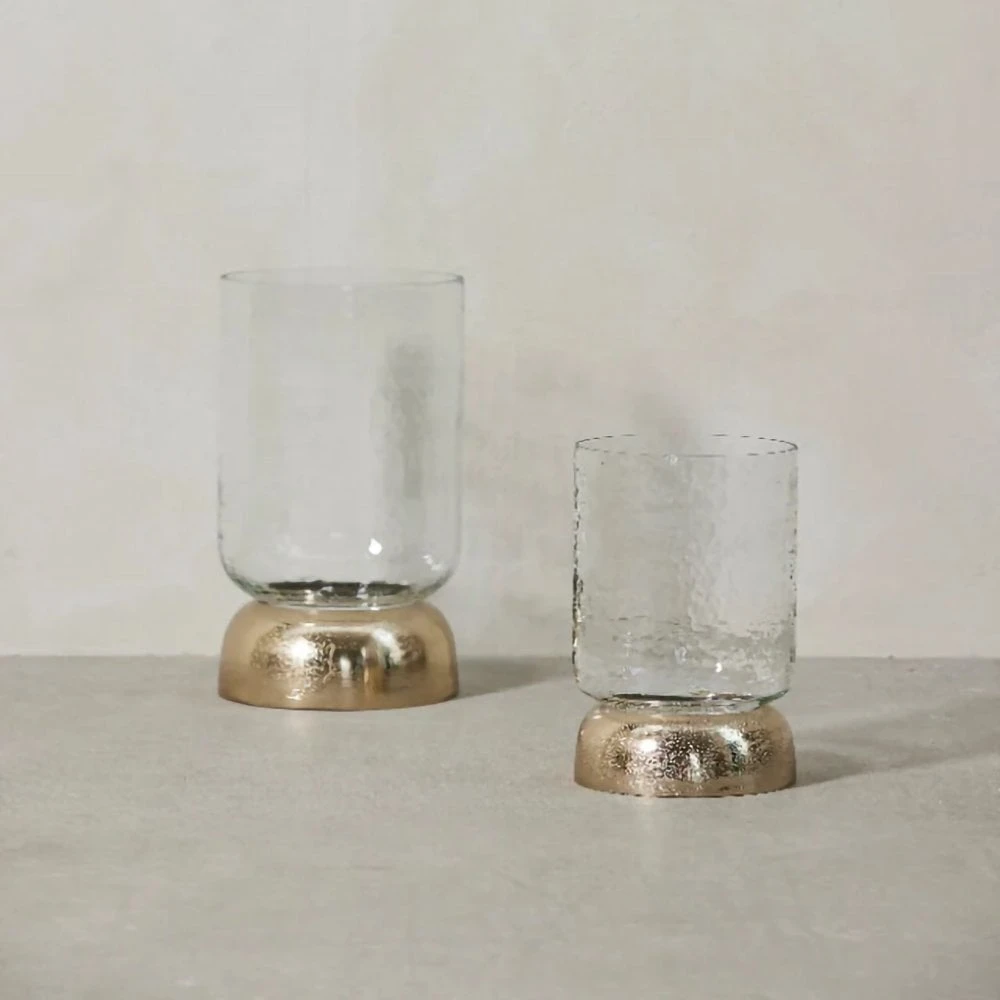 Short Light Gold Sandia Hurricane Lantern 4 Short Light Gold Sandia Hurricane Lantern - Image 2