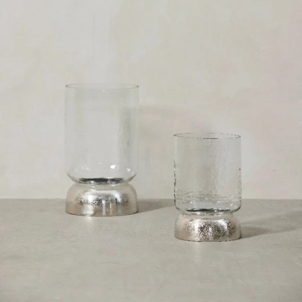 Short Silver Sandia Hurricane Lantern 4 Short Silver Sandia Hurricane Lantern - Image 2