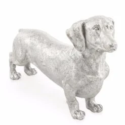 Silver Dachshund Hound Figure