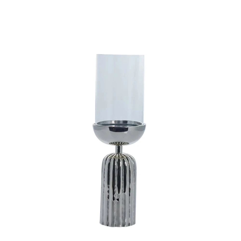 Silver Sandia Hurricane Lantern - Small 3 Silver Sandia Hurricane Lantern - Small