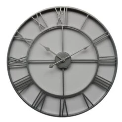 HI Silver Skeleton Wall Clock - 70cm