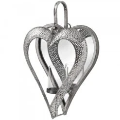 HI Small Antique Silver Heart Tealight Holder