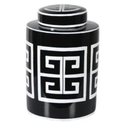 Small Aztec Printed Lidded Ginger Jar