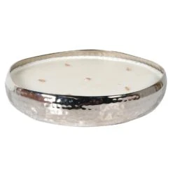 Small Silver Turbour Rose Candle