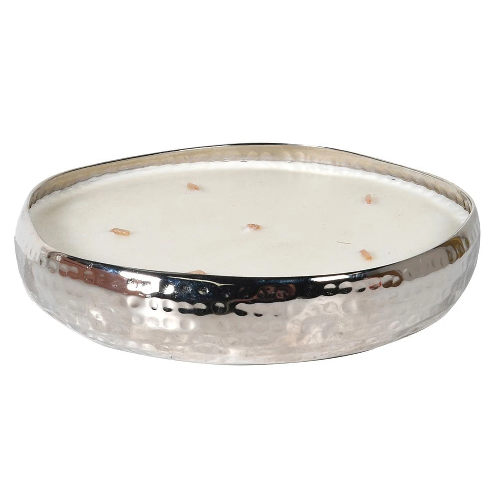 Small Silver Turbour Rose Candle 3 Small Silver Turbour Rose Candle