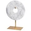 Small White Marble Disc On Stand Ornament -Home Decor Store small white marble disc on stand ornament p6427 117656 image