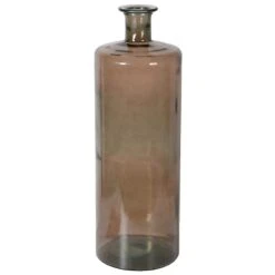Tall Brown Recycled Glass Bottle Vase