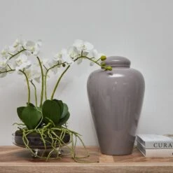 Taupe Ceramic Jar -Home Decor Store taupe ceramic jar p3597 106865 image