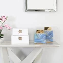 Teal Abstract Design Ginger Jar - Medium -Home Decor Store teal abstract design ginger jar medium p5516 110271 image