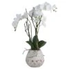 White Orchid In Stone Pot -Home Decor Store white orchid in stone pot p1047 1688 image