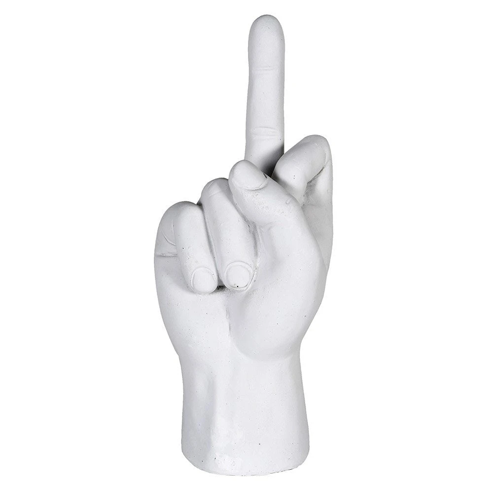White Resin Hand Gesture Ornament 4 White Resin Hand Gesture Ornament - Image 2