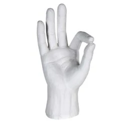 White Resin 'OK' Hand Ornament