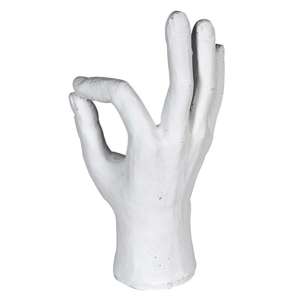White Resin 'OK' Hand Ornament 4 White Resin 'OK' Hand Ornament - Image 2