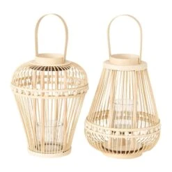 Wicker Lanterns - Set Of 2