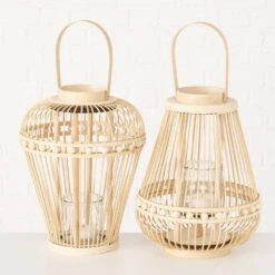 Wicker Lanterns - Set Of 2 -Home Decor Store wicker lanterns set of 2 p5453 110065 image