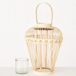 Wicker Lanterns - Set Of 2 -Home Decor Store wicker lanterns set of 2 p5453 110066 image