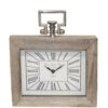 Wood & Nickel Rectangle Table Clock -Home Decor Store wood nickel rectangle table clock p5494 110084 image