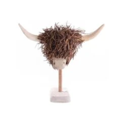 Wooden Highland Cow Ornamanet
